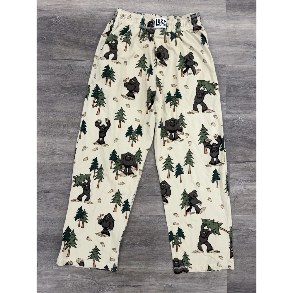 Lazy One Sasquatch Pajama Lounge Pants Unisex Size Small
